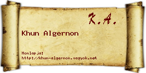 Khun Algernon névjegykártya